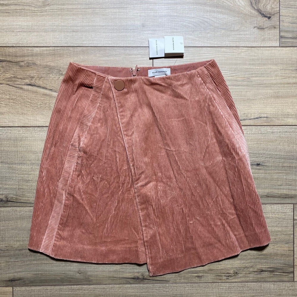 Club Monaco Women's Corduroy A-Line Mini Skirt Size 2 Pink
